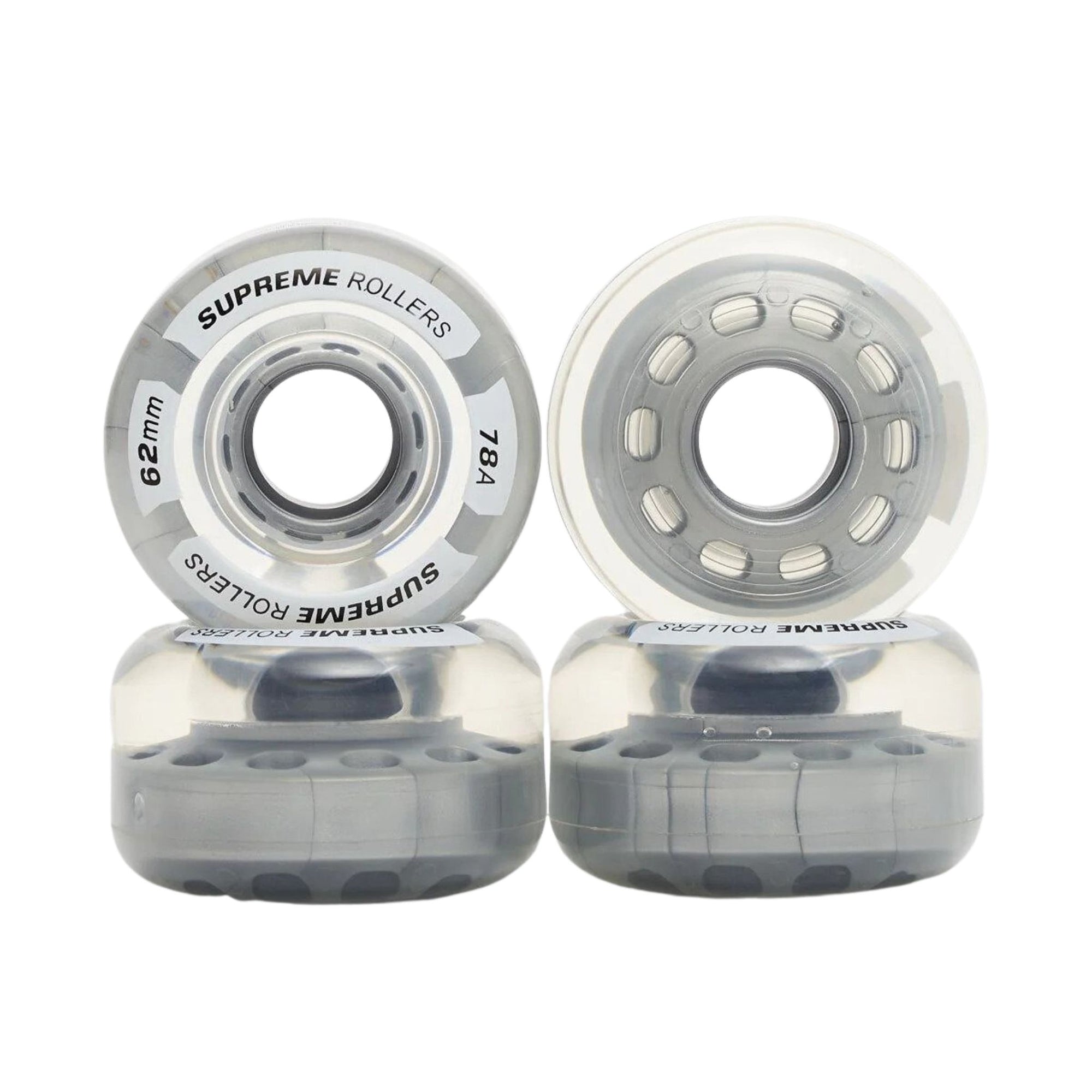 Supreme Rollers Quad Wheels 62mm/78A- Set of 4 -Roller Skates Parts and Accessories | JT Skate