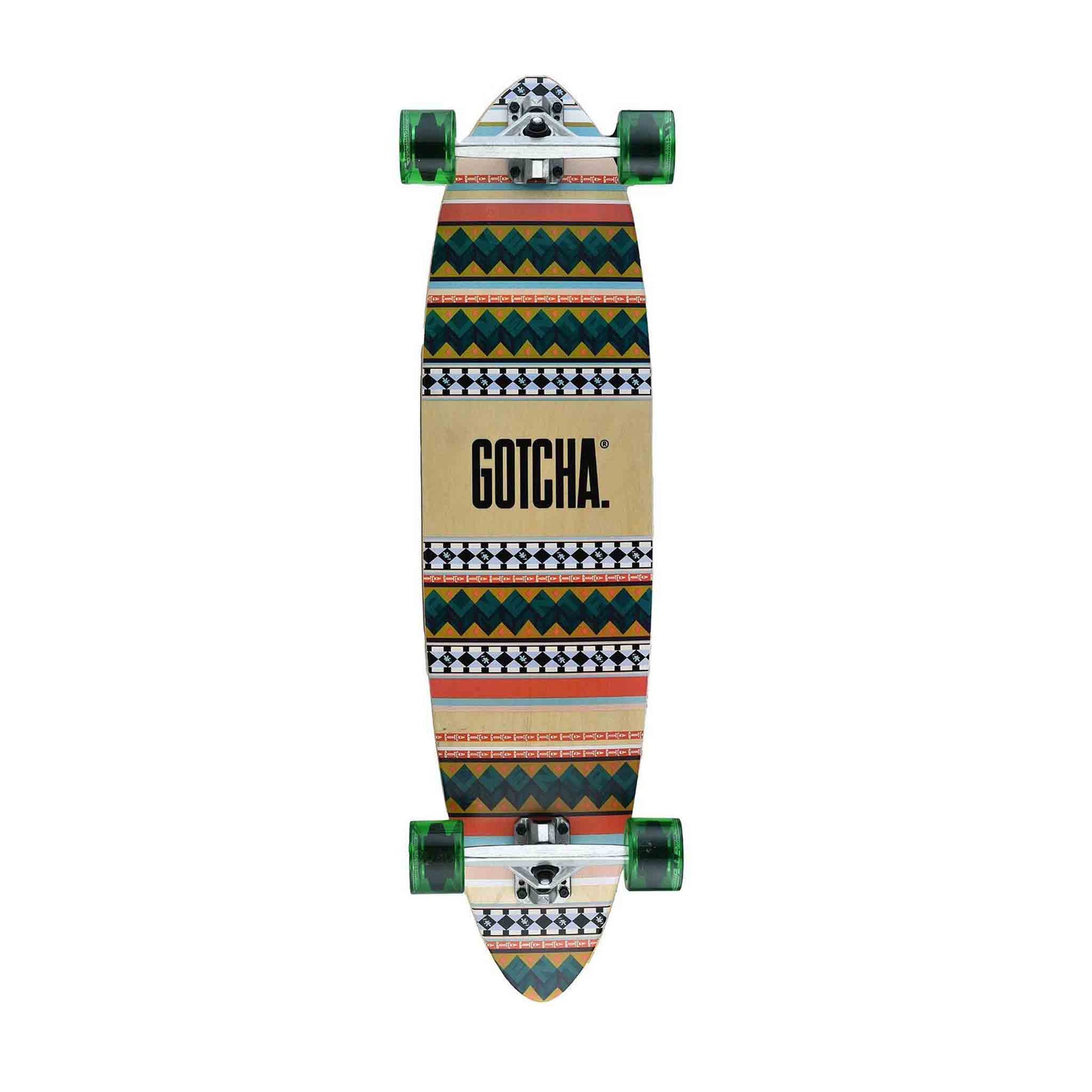 Gotcha Native Longboard - 36"x9" Pintail - JT Skateboard