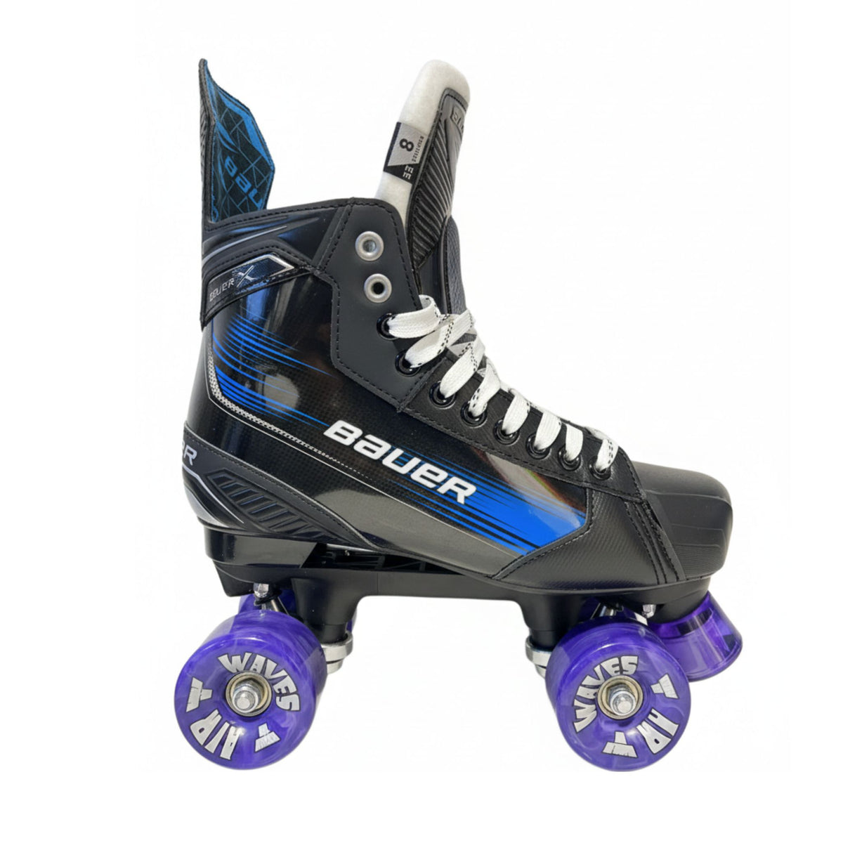 Bauer X Roller Skates with Carbon Fibre Insoles | Playmaker Plates & Air Waves Wheels - JT Skate