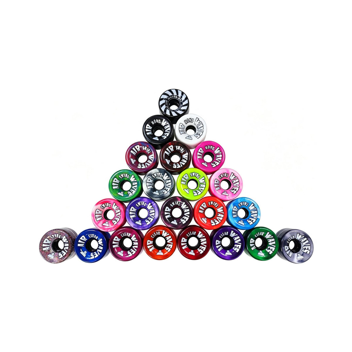 Air Waves Roller Skate Wheels 65mm 78A - Swirl | Clear | Mono Colours