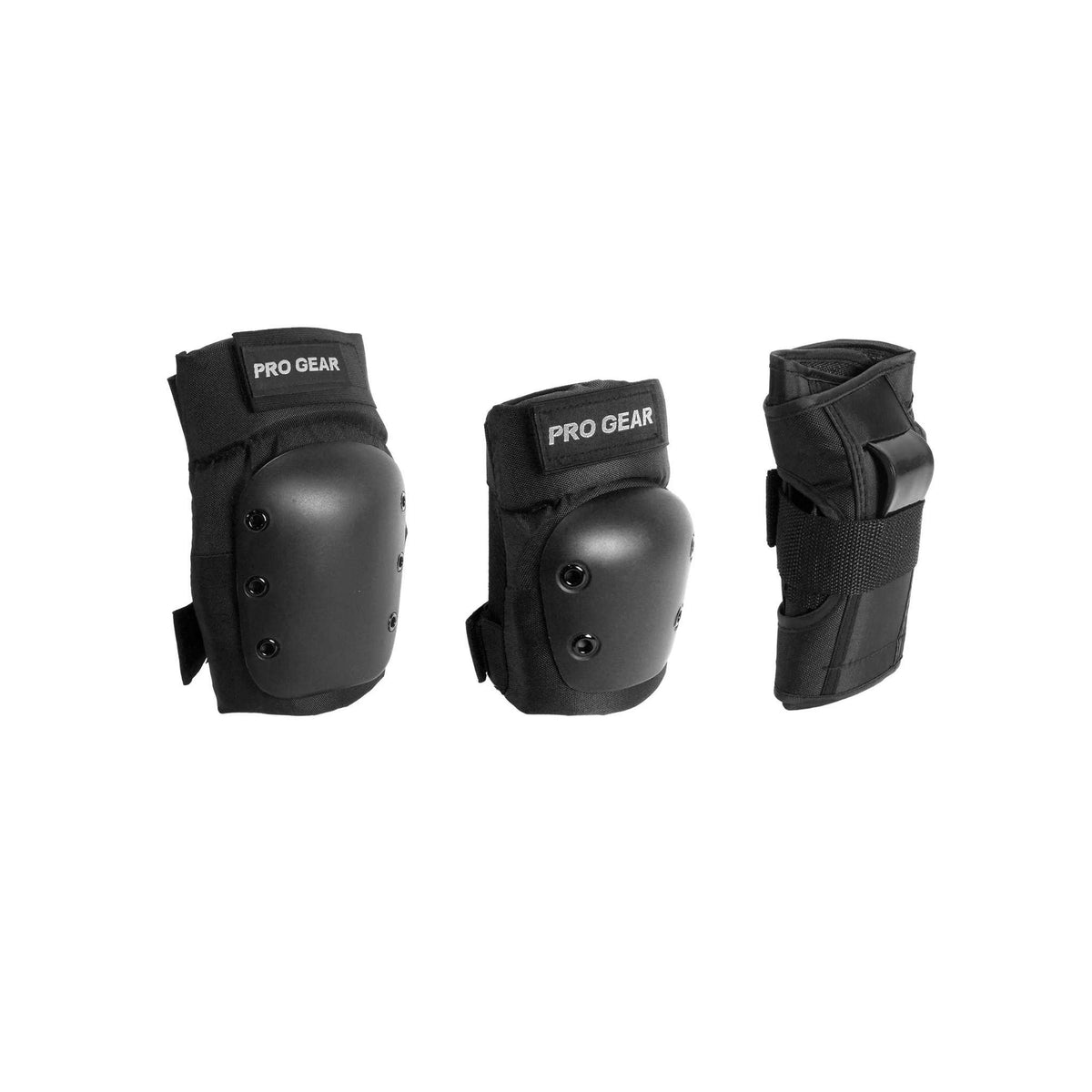 PRO GEAR Adult Skate Pads 3 Set pack - Black