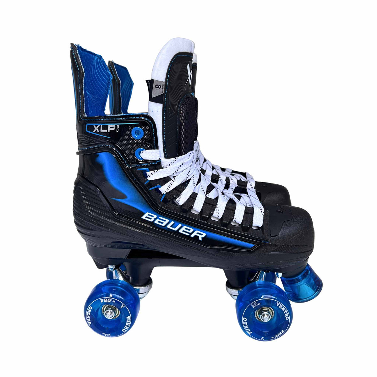New Bauer XLP 2.0 Roller Skates with Playmaker Plates Set & Ventro Wheels