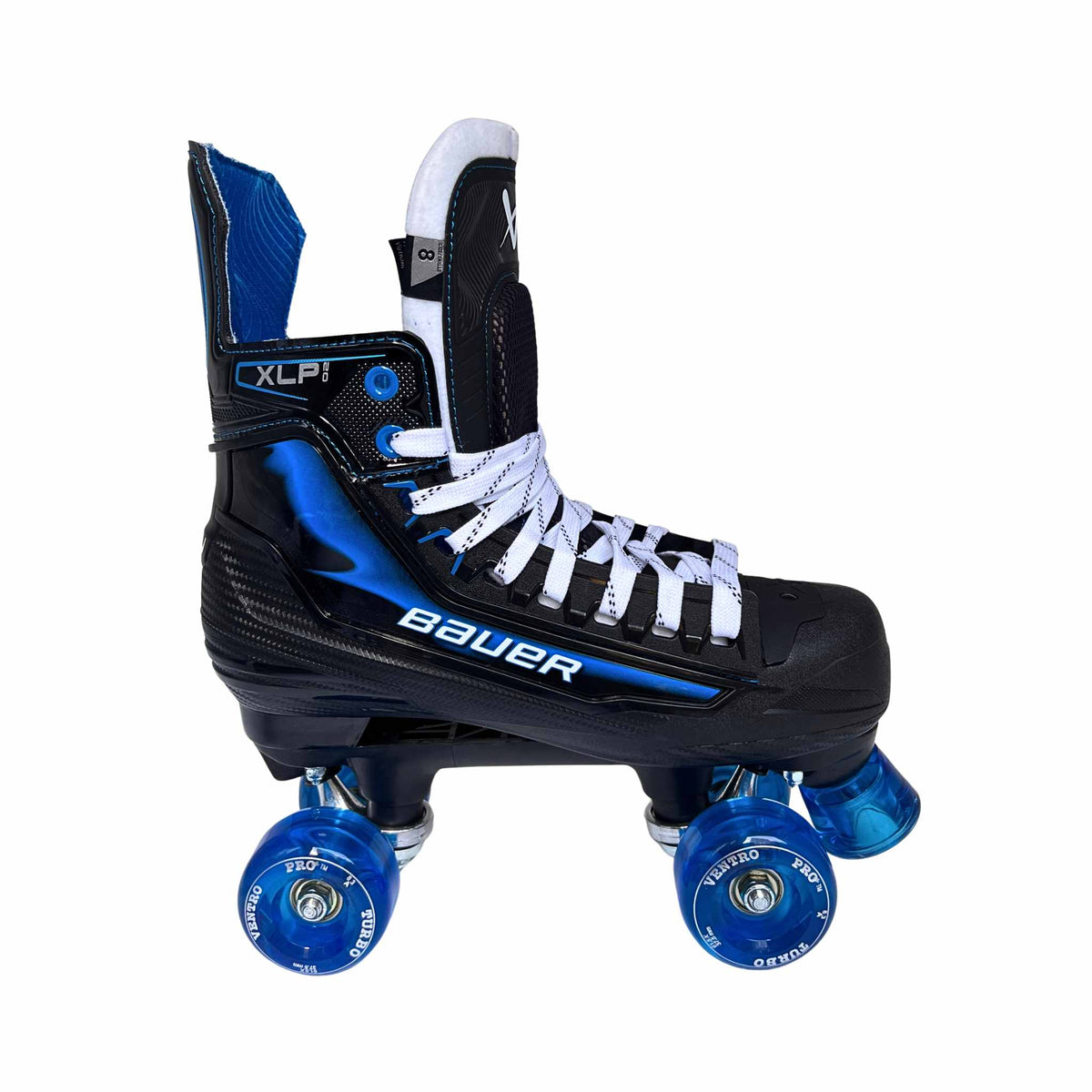 New Bauer XLP 2.0 Roller Skates with Playmaker Plates Set & Ventro Wheels
