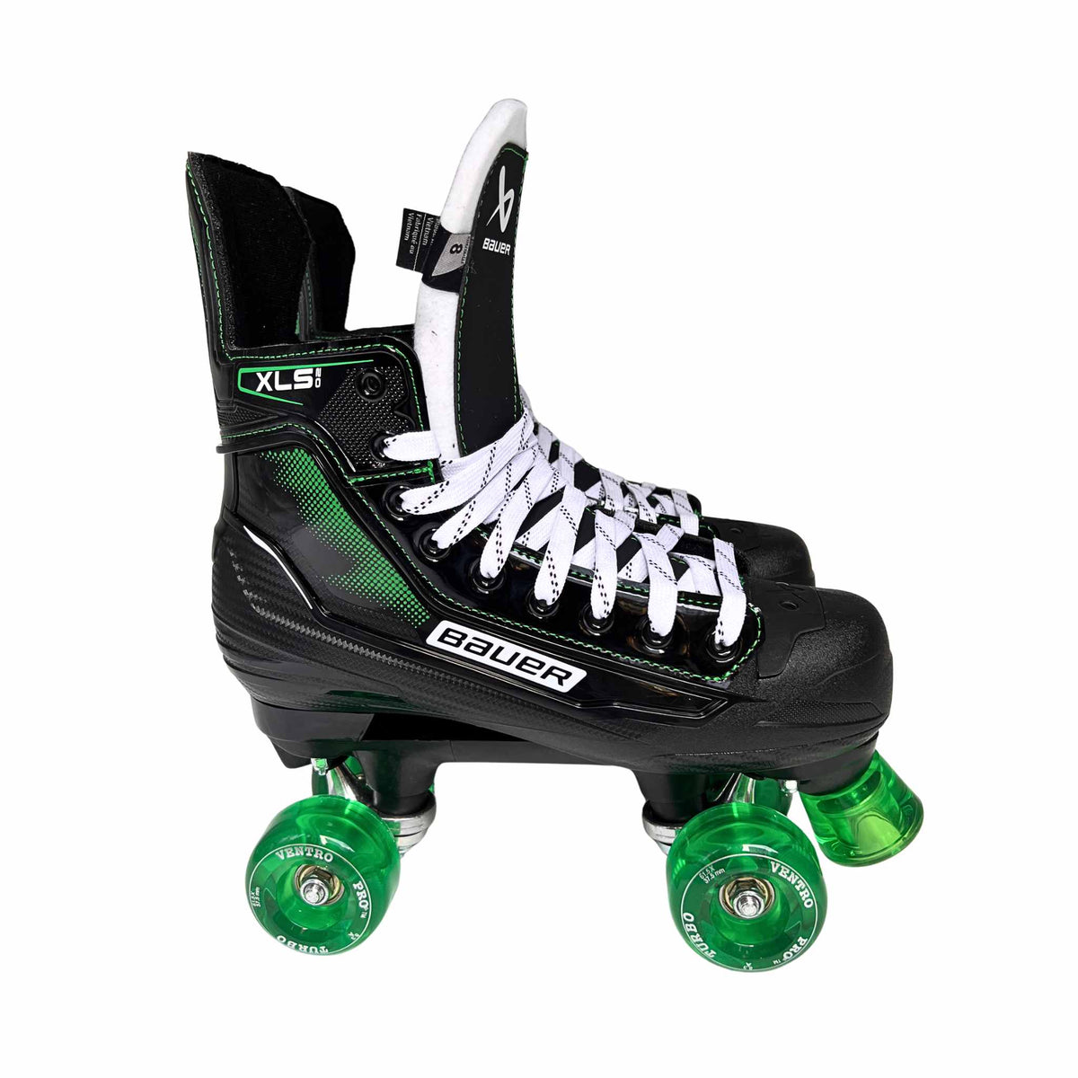 New Bauer XLS 2.0 Roller Skates with Playmaker Plates Set & Ventro Wheels