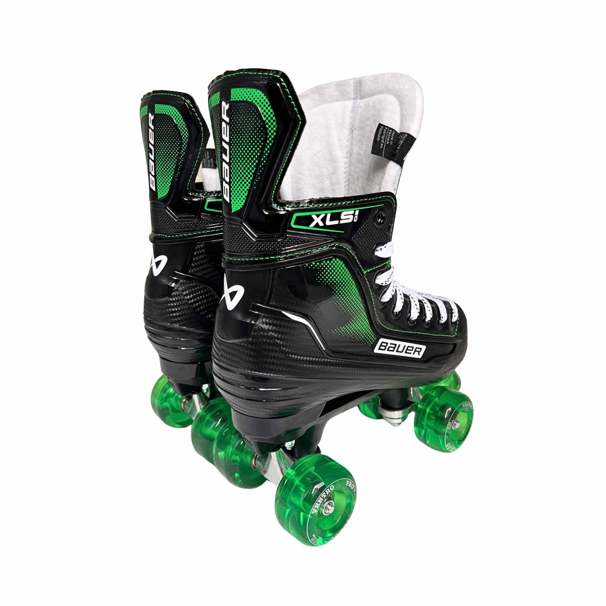 New Bauer XLS 2.0 Roller Skates with Playmaker Plates Set & Ventro Wheels