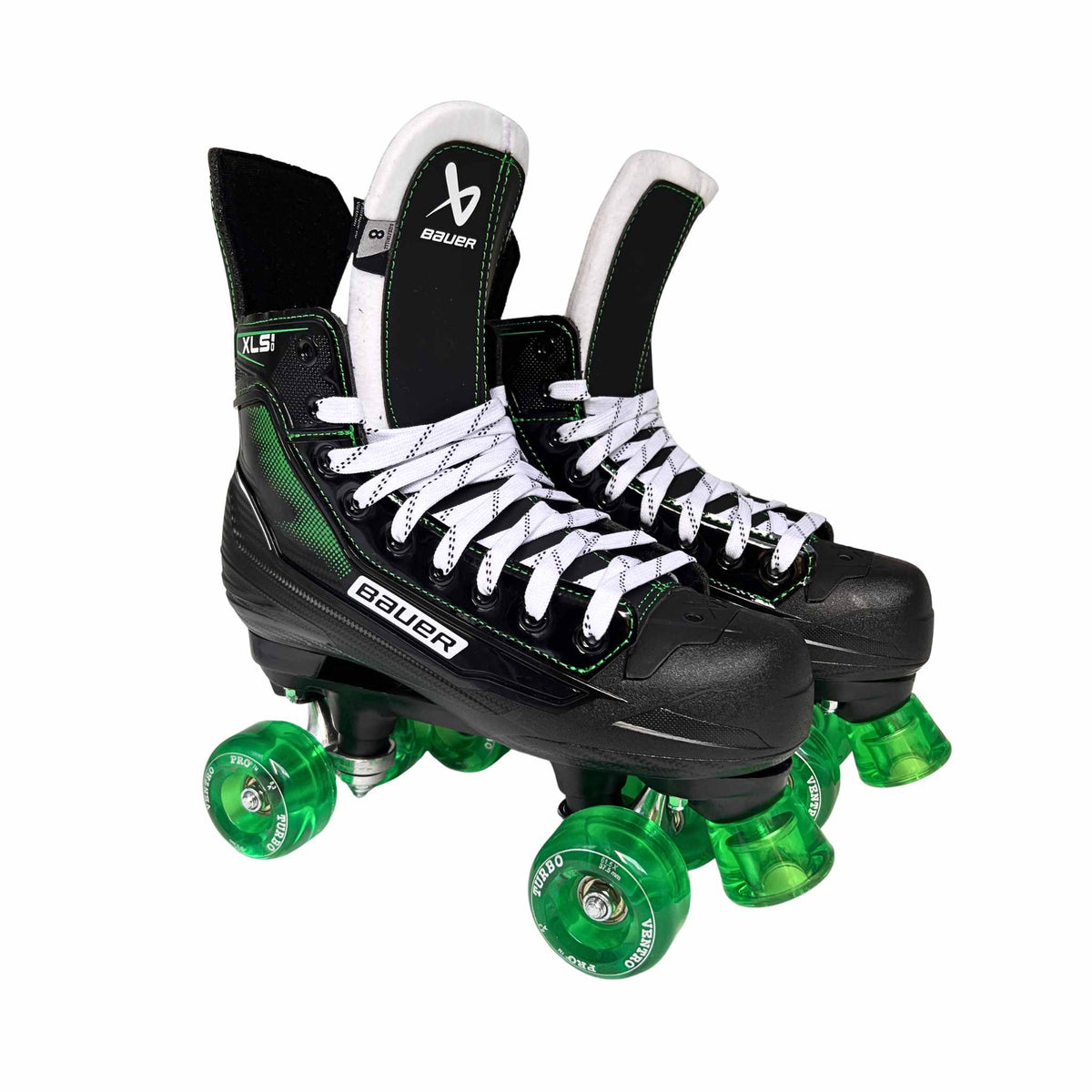 New Bauer XLS 2.0 Roller Skates with Playmaker Plates Set & Ventro Wheels