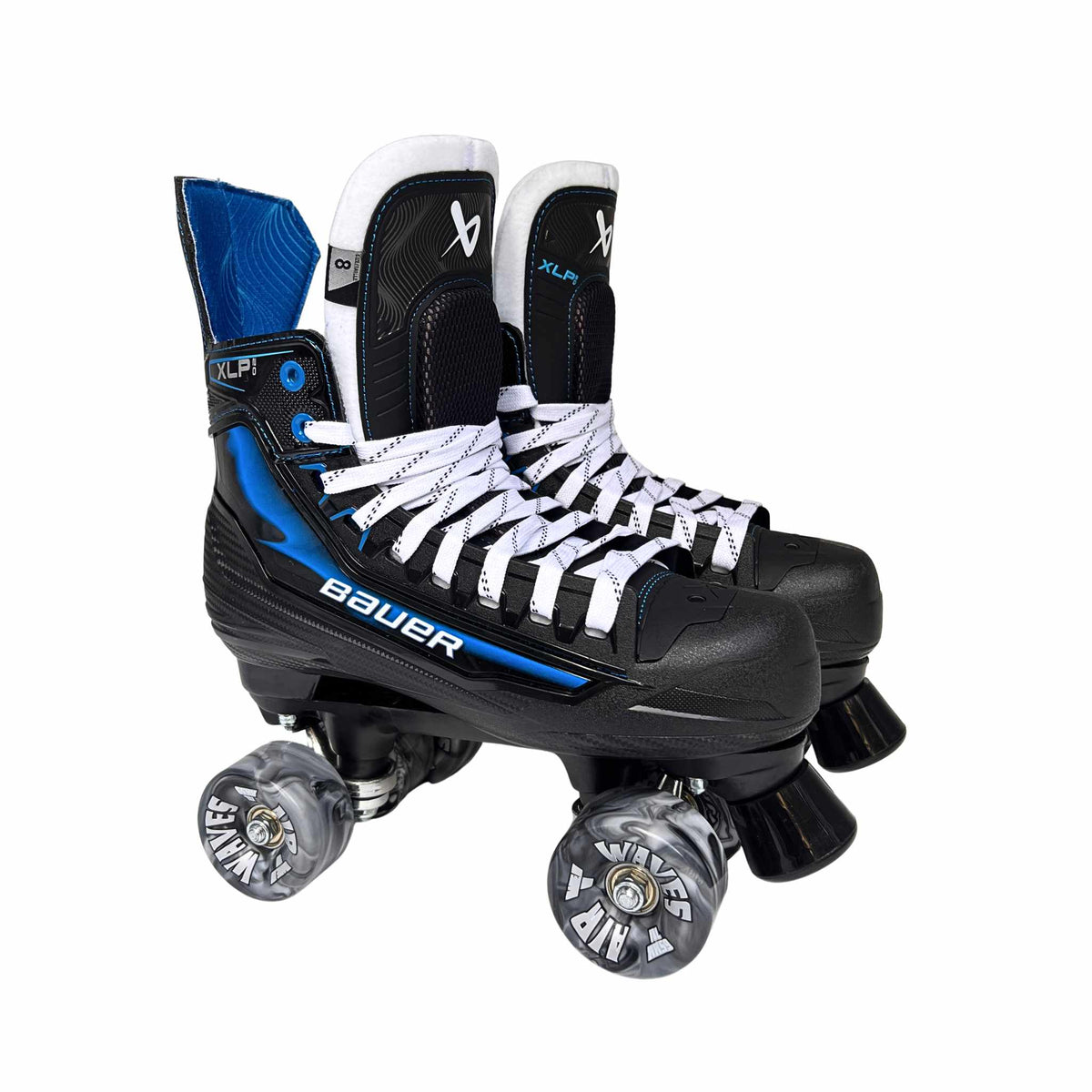 New Bauer XLP 2.0 Roller Skates with Playmaker Plates Set & Airwaves Wheels