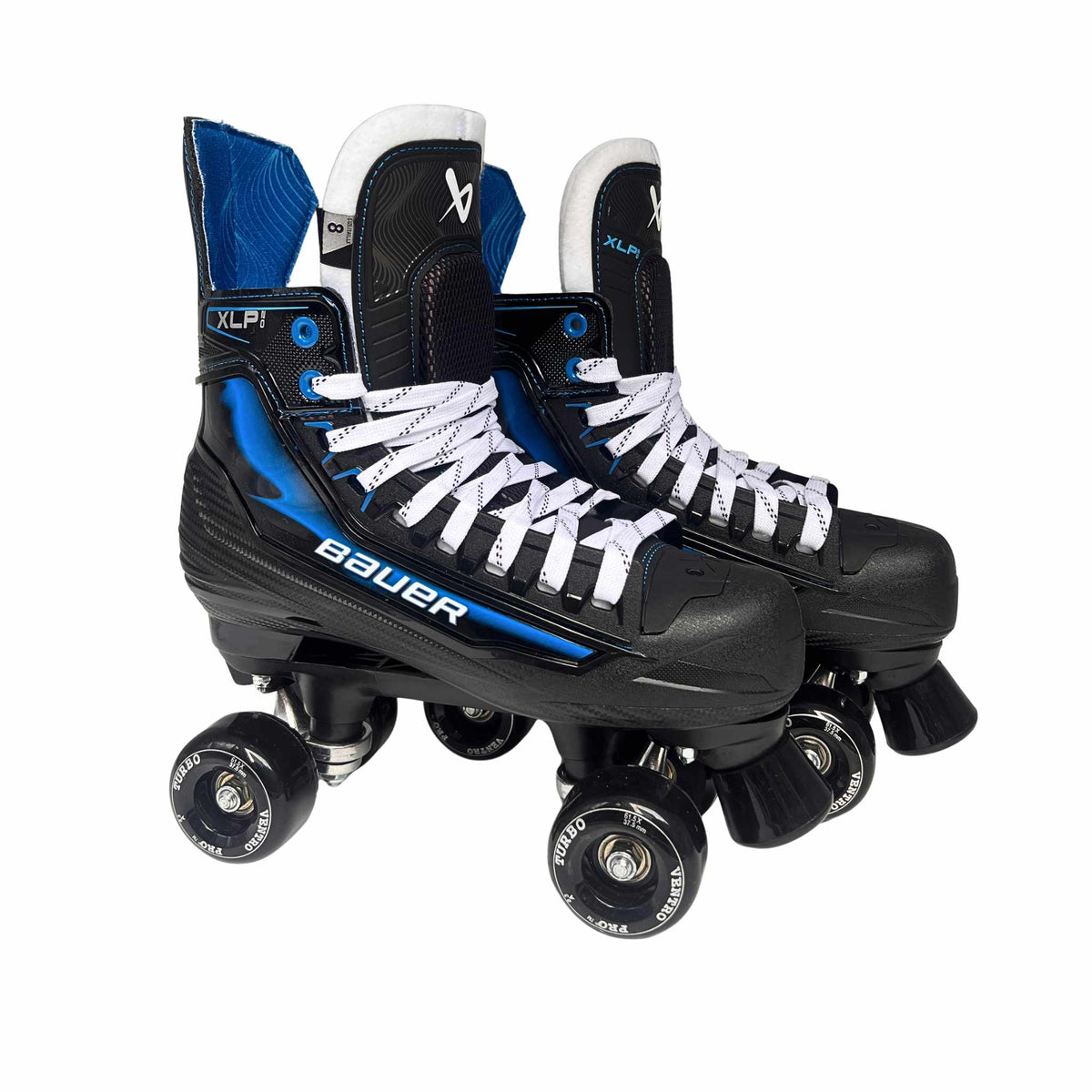 New Bauer XLP 2.0 Roller Skates with Playmaker Plates Set & Ventro Wheels