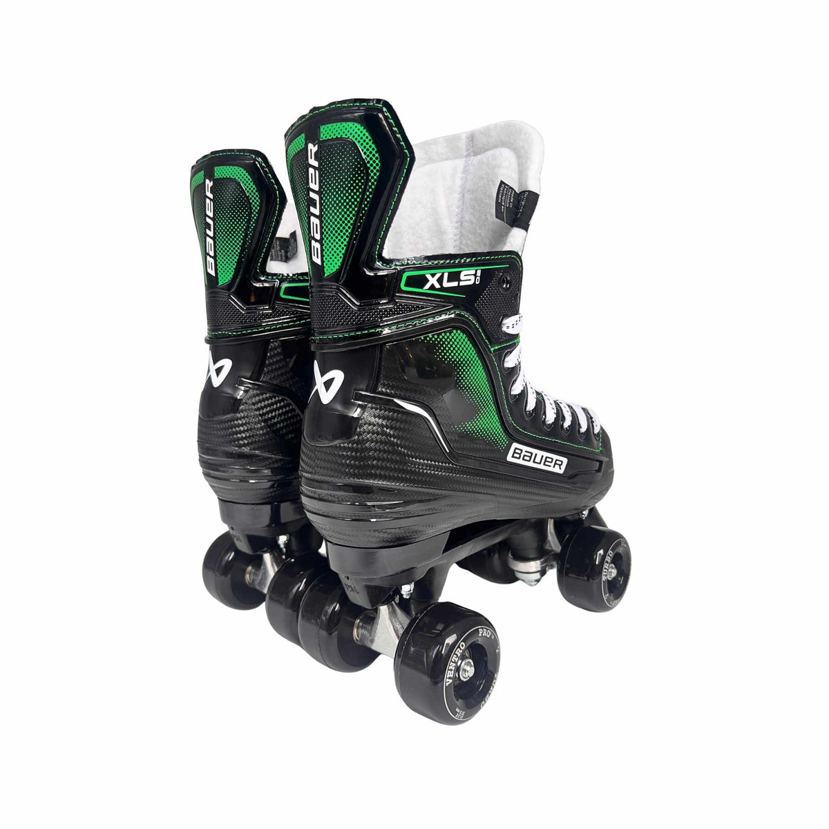 New Bauer XLS 2.0 Roller Skates with Playmaker Plates Set & Ventro Wheels