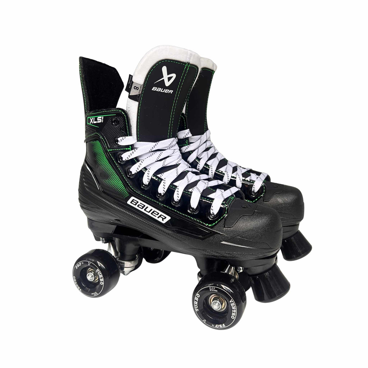 New Bauer XLS 2.0 Roller Skates with Playmaker Plates Set & Ventro Wheels