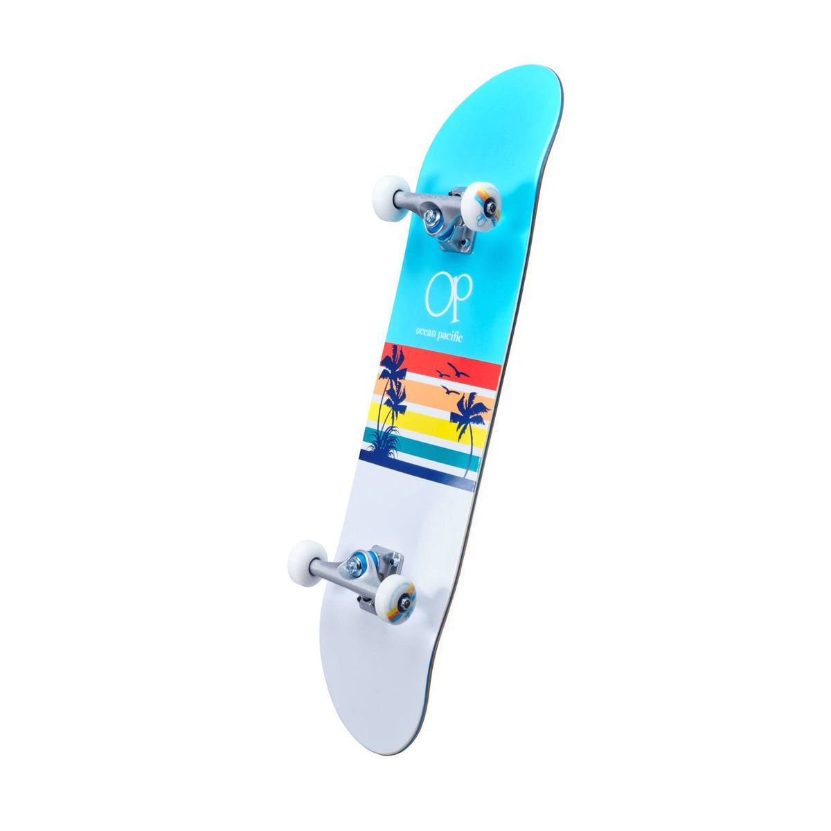 Ocean Pacific Sunset Complete Skateboard 8.25&quot; - White/Blue - JT Skateboard