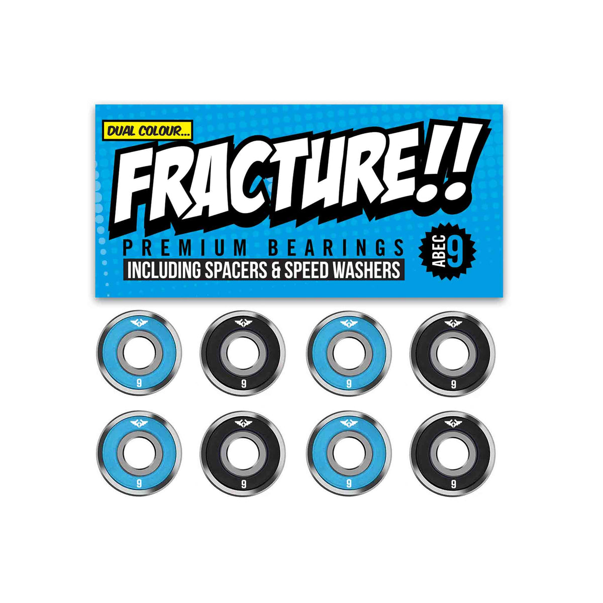 Premium Abec 9 Blue|Black Bearings - JT Skateboard