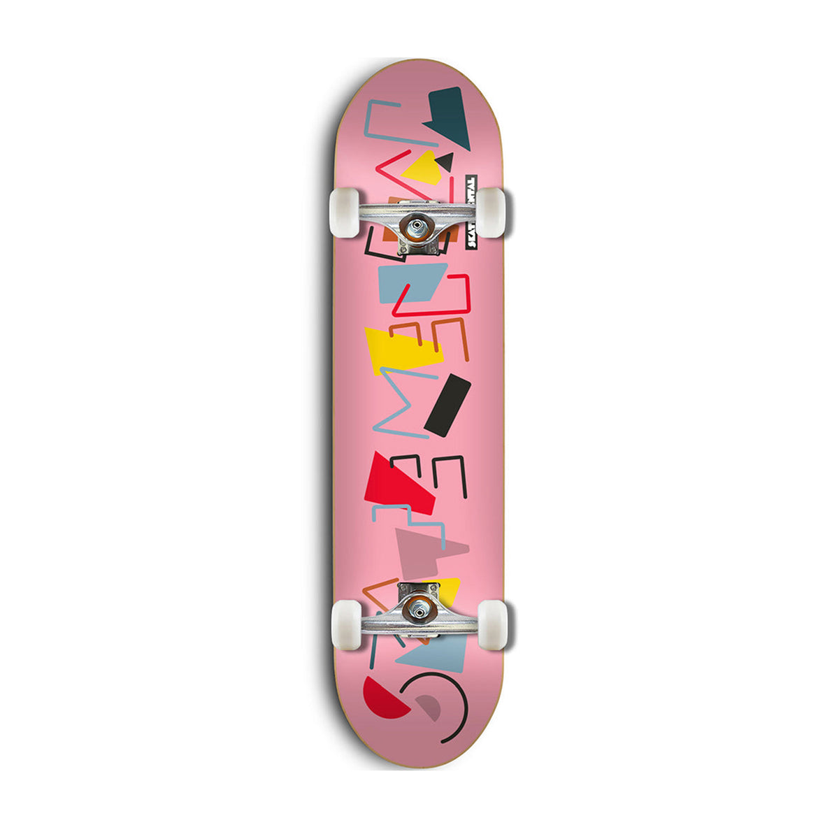 Skate Mental Art Block Pink 8&quot; Complete Skateboard - JT Skateboard