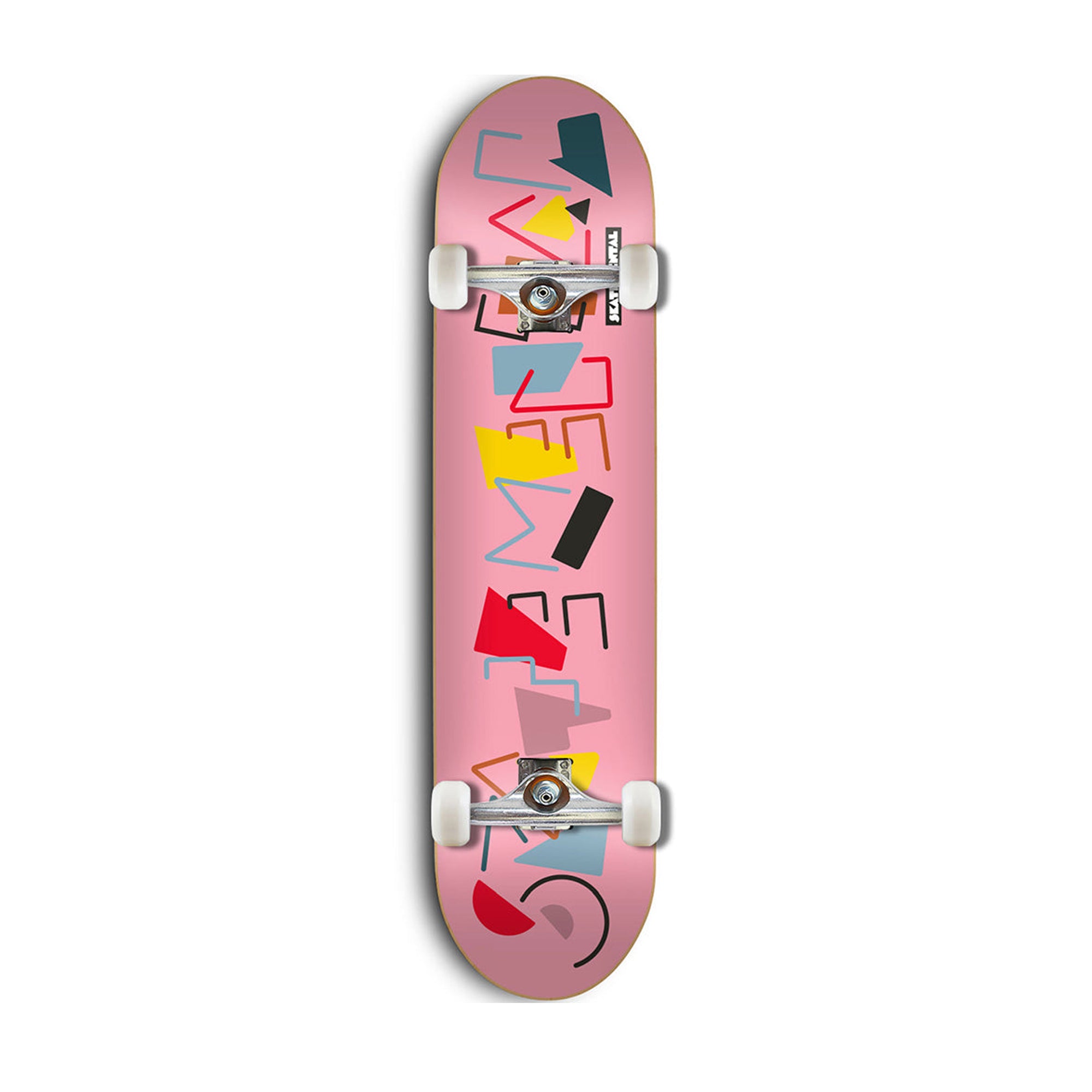 Skate Mental Art Block Pink 8" Complete Skateboard - JT Skateboard